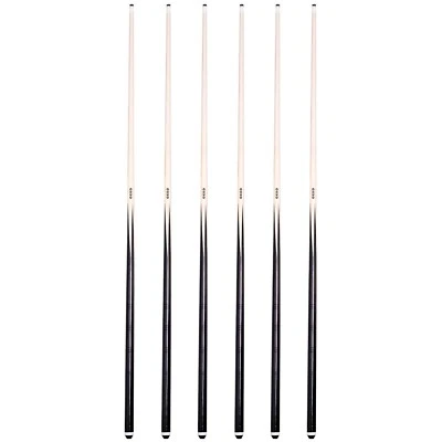 OKKO 1-Piece Pool Billiard House Bar Cue Sticks 57”, Glue-On Tip, Pack of 6