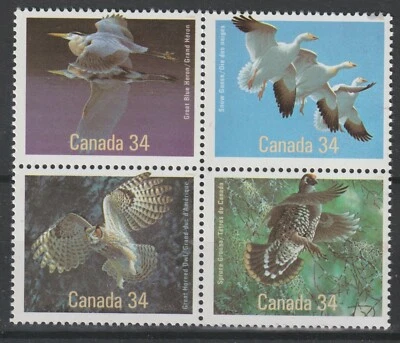 Canada 1986 #1098a Birds of Canada - MNH se-tenant block of 4 - Image 1 of 4