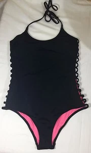 VICTORIAS SECRET SWIM PINK XSMALL ONE PIECE SWIMSUIT STRAPPY SIDES NWT (E644) - Picture 1 of 2