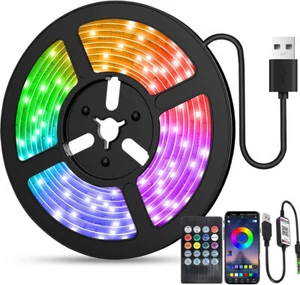 TV Backlight LED Strip Lights USB RGB 5050 Lighting Strips + Remote Control UK - Picture 1 of 48