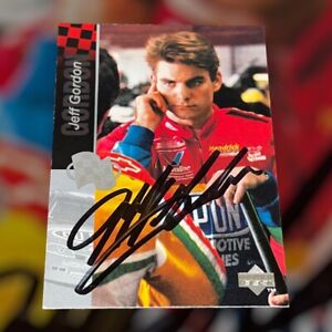 Jeff Gordon 1995 UPPER DECK RACING VINTAGE autographed NASCAR HALL OF FAMER card