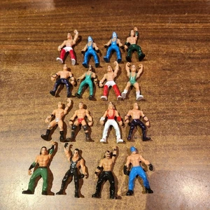 Lote de 16 mini figuras de lucha libre vintage sin marca, difíciles de encontrar - Imagen 1 de 7