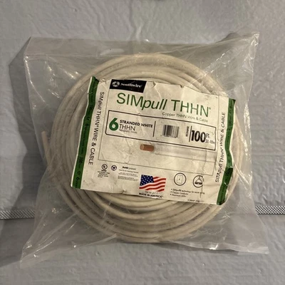 100 Feet 6 Awg WHITE Thhn Copper Wire (Southwire) - Image 1 of 3