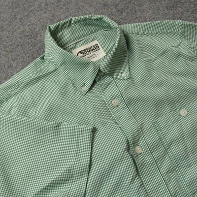 Mountain Khakis Shirt Mens Medium Green Gingham Check Passport EC Outdoor - Image 1 of 4