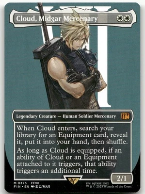 Cloud, Midgar Mercenary (Borderless) #375 (NM) Final Fantasy FIN Magic MTG - Image 1 of 2