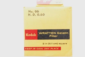 [Sin usar] Filtro Kodak WRATTEN ND 0.60 No.96 cuadrado de 2 pulgadas para exposición desde JAPÓN - Imagen 1 de 15
