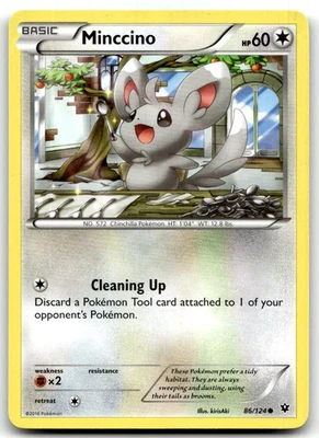 Minccino (86) 86/124 XY - Fates Collide Common Normal Pokemon TCG NM - Image 1 of 2