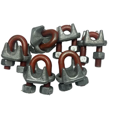 ЛОТ ИЗ 6 ПРОВОЛОЧНЫХ ВЕРЕВОЧНЫХ ЗАЖИМОВ 3/4 ДЮЙМА КРАСНЫЙ U БОЛТ - Изображение 1 из 4