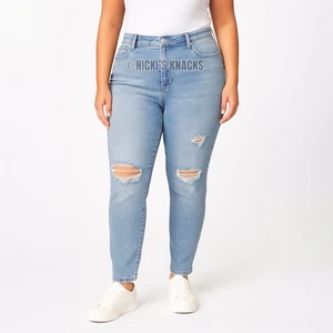 Abercrombie & Fitch High Rise Distressed Skinny Jeans Light Wash Size 24W - Picture 1 of 11