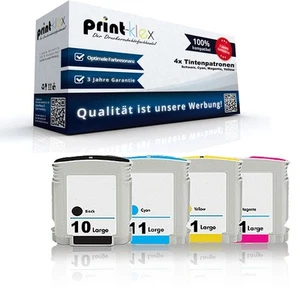 4x Kompatible Tintenpatronen für HP 10+11 Farb Patronen XL Set-Drucker Pro Serie - Bild 1 von 11