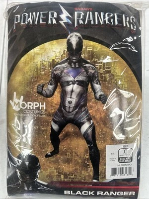 Nuevo Morphsuit Adulto Power Rangers Negro XL De Lujo Película Vestido Elegante Disfraz Foto 1 de 4