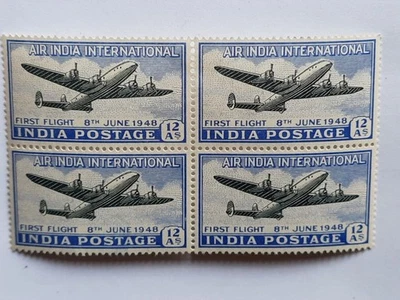 India: Constelación Lockheed 1948. COMO NUEVO Bloque de 4 De exposición. 12a. CV: £22 Foto 1 de 4