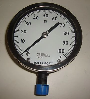 Medidor de servicio general AShcroft tipo 1009S tamaño 4 1/1 pulgada 70395MO Foto 1 de 2