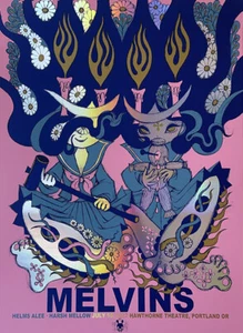 MELVINS Portland 2022 silkscreened poster by Junko Mizuno FOIL VARIANT - Picture 1 of 1