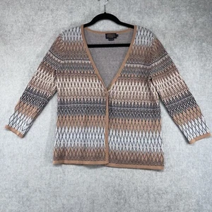 Pendleton Cardigan Sweater Womens Small Linen Cotton Knit One Button 3/4 Sleeve - Picture 1 of 10