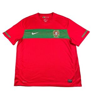 Nike Portugal 2010-2012 Red/Green Home Soccer Jersey Shirt Mens Size XL EUC