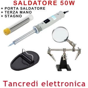 SALDATORE A STILO 50W STAGNO PORTA SALDATORE TERZA MANO SALDATURE SALDATURA - Picture 1 of 5