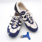 Vtg Adidas Titan Men's Running Spikes With Tool White Blue Track & Field Size 8