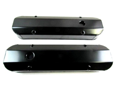 Pontiac 326-455 Fabricated Aluminum Valve Cover w/ Hole Black  Anodize E41381BK - Image 1 of 4