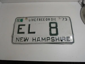 Vintage NH New Hampshire Plate Barn find 1973 73 EL 8 - Picture 1 of 2