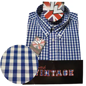 Warrior UK England Button Down Shirt STEADY Shirt Slim-Fit Skinhead Mod SMALL - Picture 1 of 10
