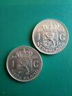 2 x 1968 Netherlands 1 gulden coins. Circulated & Collectable!
