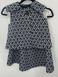 Senorita Lemoniez girls blue geometric 2 piece skirt set sz 10Y - Picture 1 of 4