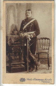 1. WK CDV Foto Ulan Schwerer Reiter Degen Uniform Pickelhaube München - Bild 1 von 1