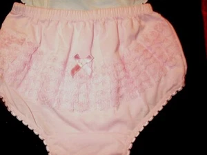 4 Fancy Cotton PANTIES KIDS SIZE 4 Assorted Colors Covered Elastic W/ Lace Back - Picture 1 of 1