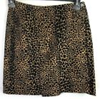 Jupe doublée imprimée animal/léopard Liz Claiborne LizSport 8P noire/marron douce