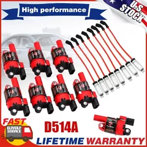 8x Ignition Coils W/Spark Wire Pack For GMC Chevy Silverado 1500 5.3L 2007-2016 - Picture 1 of 16