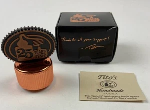Tito's Handmade Vodka 25th Anniversary Metal Cork Bottle Topper Stopper - Picture 1 of 8