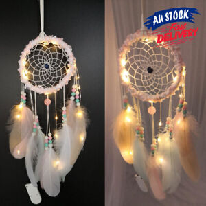 Dream Catcher with Feather Caught Dreams Wall Hanging Ornament Home Decor White