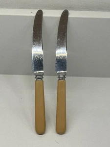 Pair of Vintage Lewis Rose & Co Sheffield steel butter knives - Picture 1 of 6