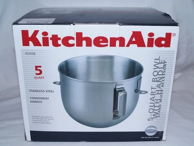 KitchenAid Ciotola 5 Quarti Con Manico Supporto Mixer Accessorio Ricambio - Immagine 1 di 4