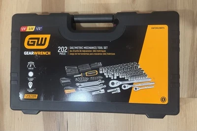 Gearwrench 202 шт. SAE/Metric набор инструментов для механики 1/4 дюйма 3/8 дюйма 1/2 дюйма GW72MLCBMTS - Изображение 1 из 3