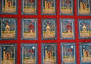 Daisy Kingdom VTG RARE "Apple Tree Patch" BLOCK Cotton Fabric 44"W X 34" L - Picture 1 of 4