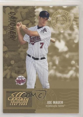 Colección Leaf Century 2005 marcas postales oro/50 Joe Mauer #77 patio Foto 1 de 2