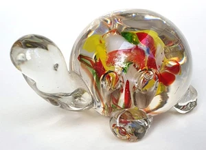 Briefbeschwerer Schildkröte Murano Glas Millefiori Paperweight 400 gr 60er TOP - Bild 1 von 3