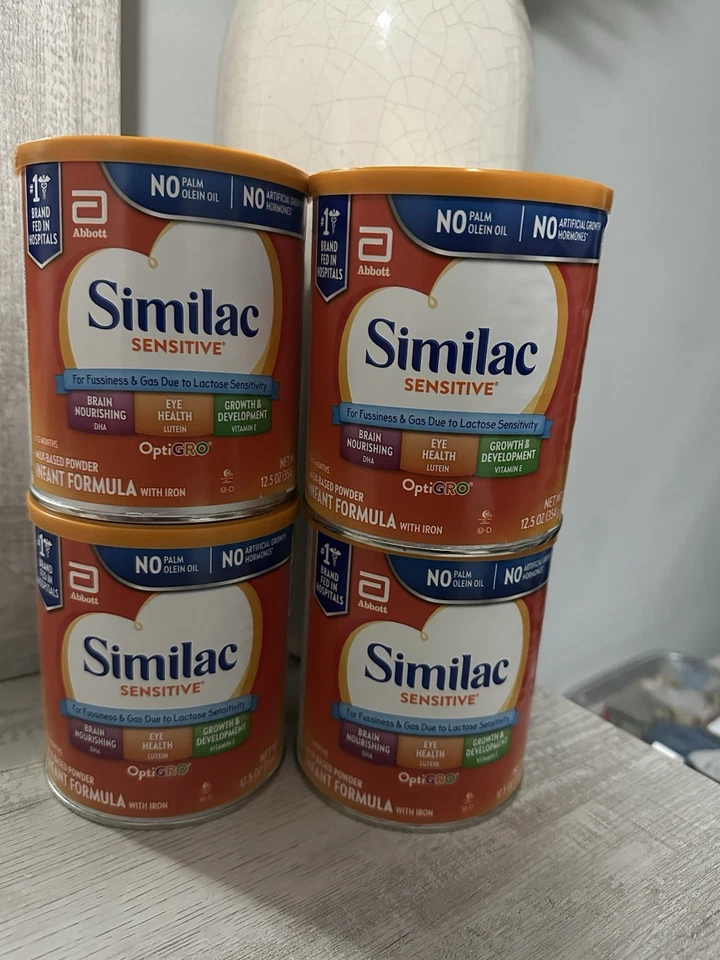4 x Similac Sensitive 12,5 oz fórmula infantil bebé a base de leche en polvo caducidad 10/2026 Foto 1 de 3