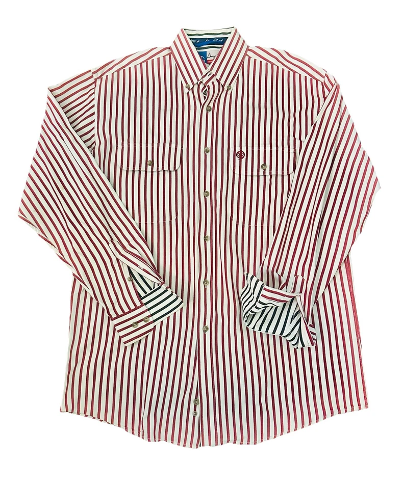Camisa George Strait Wrangler Corte Vaquero Colección Rayas Abotonada Foto 1 de 4