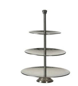 3 Tier Cake Stand Cupcake Stand Food Stand Brushed Stainless Steel - Picture 1 of 4
