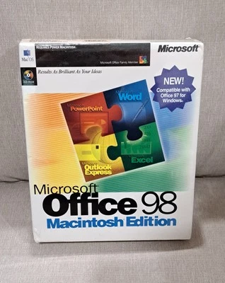 Microsoft Office 98 Macintosh Edition- NEW FACTORY SEALED RETAIL BOX  - Image 1 of 4