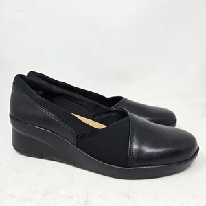 Clarks Damen Suttyn Walk Leder Keilabsätze schwarz Leder Größe 9 - Bild 1 von 10