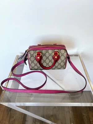 Gucci LIMITED EDITION GG Supreme 2- Way  Canvas Mini Boston Crossbody Bag - Image 1 of 4