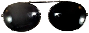 Eye Needs Clip-On Sunglasses, Gunmetal w/Smoke Lens, 1.5"x2" Oval, used(DD2) - Picture 1 of 9