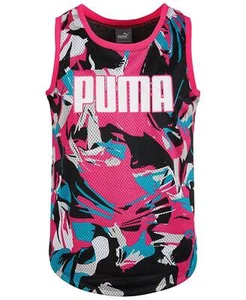 Puma Big Girls Mesh Printed Tank Top - Picture 1 of 3