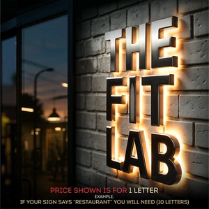 Stainless Steel Channel Letters Sign Business Signs Custom for Indoor & Outdoor - Picture 1 of 15