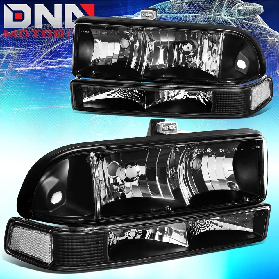 PARA CHEVY S10/BLAZER 1998-2004 NEGRO/FARO TRANSPARENTE + LUZ DE SEÑAL DE PARACHOQUES Foto 1 de 4