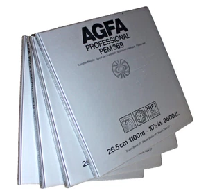 4 Stck Tonband AGFA Professional PEM 369  1100m 26,5cm NAB auf versch. Spulen - Bild 1 von 10